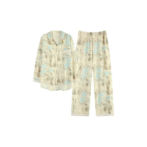 MADALLO Желтый Зеленый Женские Пижамные Комплекты