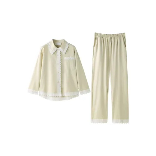 MEONSILL Весенний и Осенний комплект пижам Женские 2 предмета светлый хаки