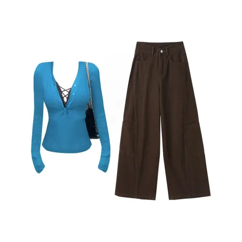 MARIE·COCO Топ+Топ на бретелях+Брюки Женские Повседневные костюмы