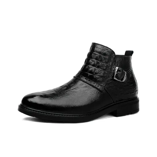 H2 Лицевая коровья кожа Мужская обувь для повседневного использования Коммутирование Универсальная обувь Мужские ботильоны Мужская обувь