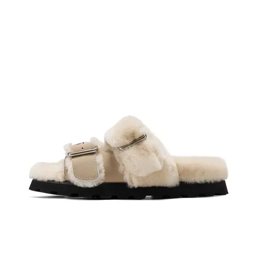 GG CC Флок Slip On Универсальный Шерсть Тапочки Женские