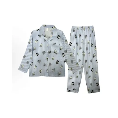 OEING Синие полосы Собака С вкладышами Женские Пижамные комплекты