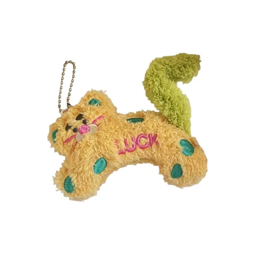 AIQINGCAOZHILIANWANJU Мультяшный Гороховый узор Маленький цветок Леопард Кукла Плюшевый Брелок 7 см Высота