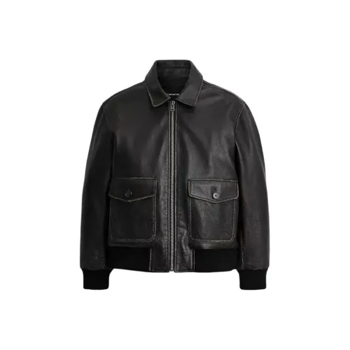 COACH Черные Мужские Кожаные Куртки