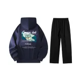 Темно-синий синий топ + черные штаны