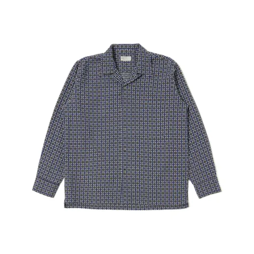 Universal Works Морской Синий Мужские Рубашки