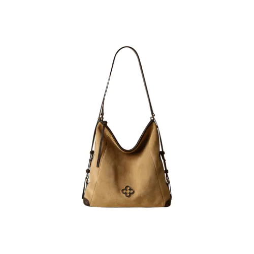 CASSILE Замша Коровья кожа Подмышечный Сумка на плечо Рюкзак Большой Женские Дюна Темно-кофейный