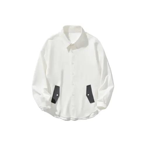 BOGEDIT Осенняя рубашка мужская однотонная