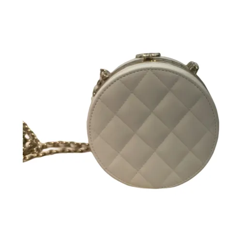 CHANEL Круглая сумка через плечо с логотипом женская белая