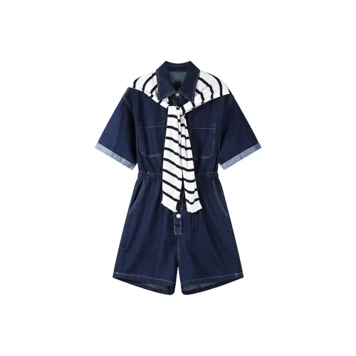 CPYT Темно-синий Женские Короткие Платья с Короткими Рукавами