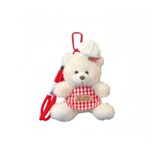 LOGISTAR Blush Bear Chef Plush Pendant 12cm Height