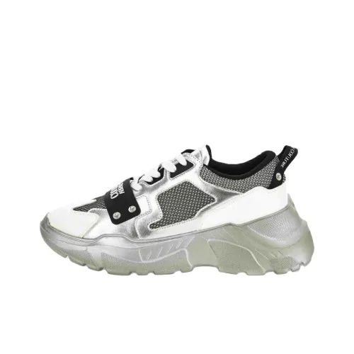 VERSACE JEANS COUTURE Низкий топ повседневный мужской серебристо-белый