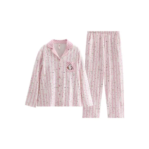 FENTENG FJ26931464 Розовые полосы Женские Пижамные комплекты