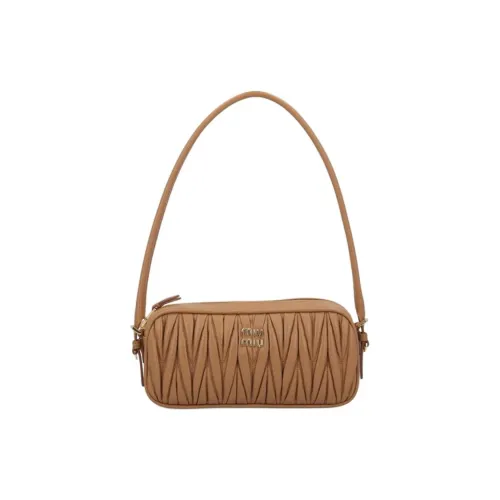 MIU MIU Lambskin Shoulder Bag Women's Brown