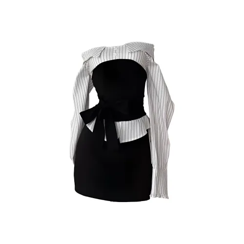 GORGEOUSIDEA Полосатый топ и юбка женский комплект с юбкой