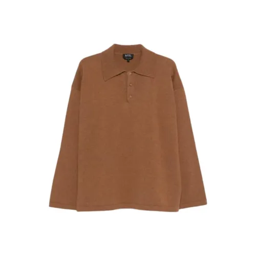 A.P.C. Joint Paragraph Коричневая Мужская Поло