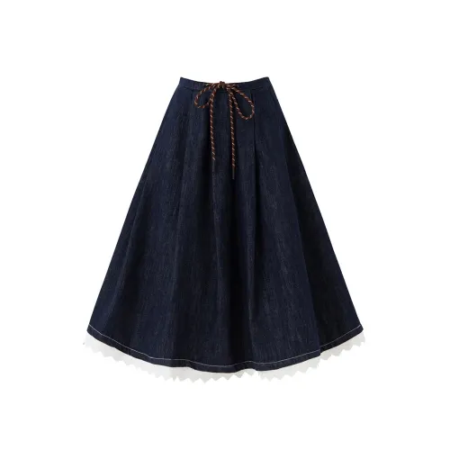 SOON FLOWER Деним Длинная Юбка Женская