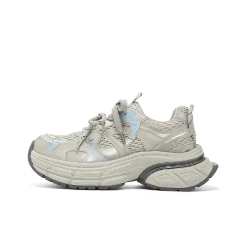 B+AB Женские Универсальные Кроссовки с Низким Топом и Толстой Подошвой Резиновая Стелька Противоскользящие Спортивные Кроссовки для Женщин