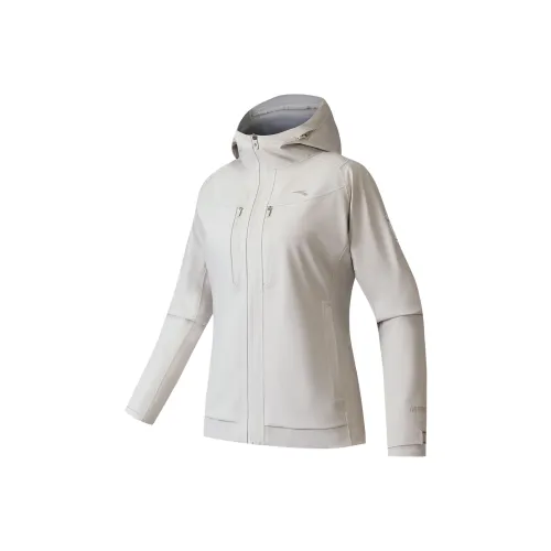 ANTA ZONGXUNXILIE Пшеница с рельефом Серый Женские Ветровки