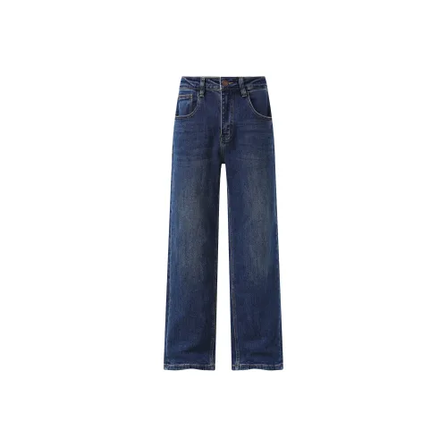 LEIGHZ Темно-синий Унисекс Джинсы