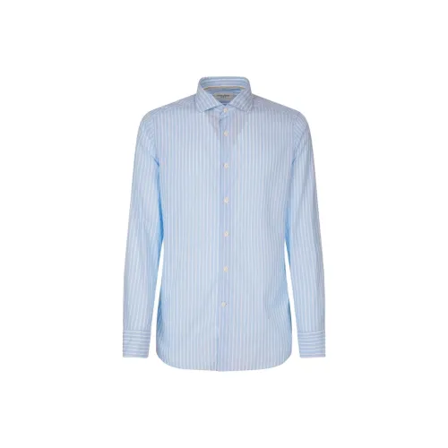 Tintoria Mattei Blue Men's Shirts Тинтория Мацци Синий Мужские Рубашки
