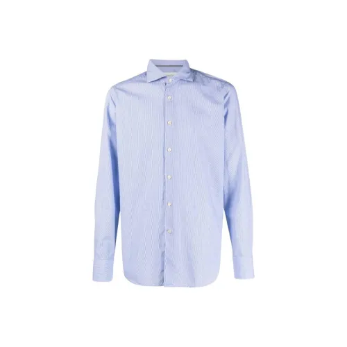Tintoria Mattei Blue Men's Shirts Тинтория Мацци Синий Мужские Рубашки
