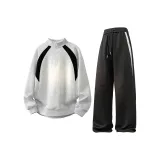 Светлый Фотиния Серый Топ + Черные Штаны