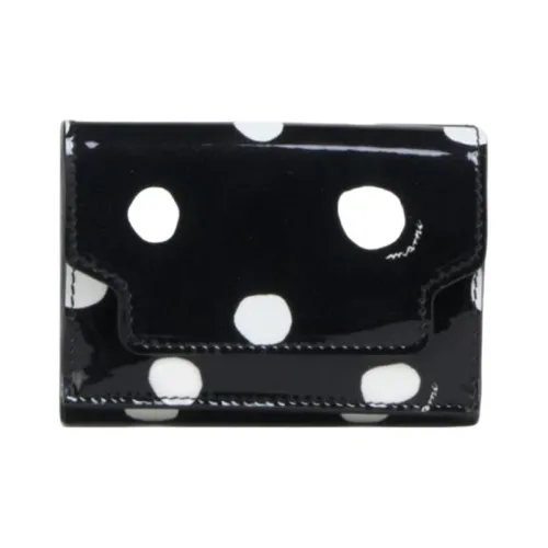 MARNI Телячья кожа Держатель для карт кошелек Женские Черный Белый