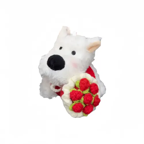 LOGISTAR Обнимающий Цветочный Дизайн Вест-хайленд Щенок Плюшевая Подвеска 13 см Высота