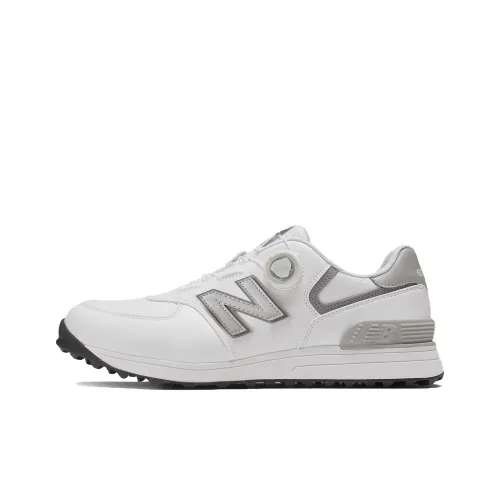 New Balance NB 574 Устойчивая к истиранию Обувь для гольфа Мужская Белая Серая