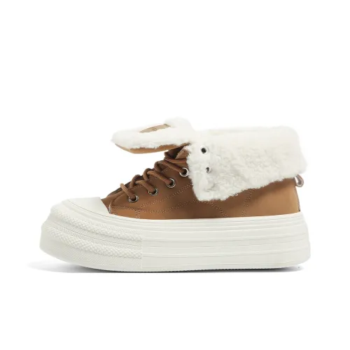 HUANQIU С откидной крышкой Замша Обувь Термическая Увеличение Высоты Легкий MID Топ Скейтбординг Кроссовки Женские