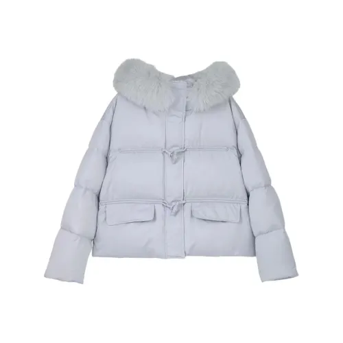 SNZX Синий укороченный хлопковый пуховик женские пуховики (пуфы)