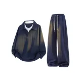 Темно-синий топ + темно-синие штаны