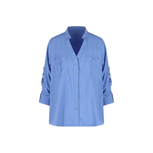 Cozy Home Синий топ Женские рубашки