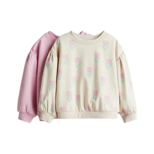 H M 2 пачки розовый светлый бежевый Kids свитшоты