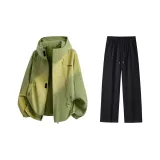Комплект одежды (Фруктовый зеленый куртка + Черные повседневные штаны)