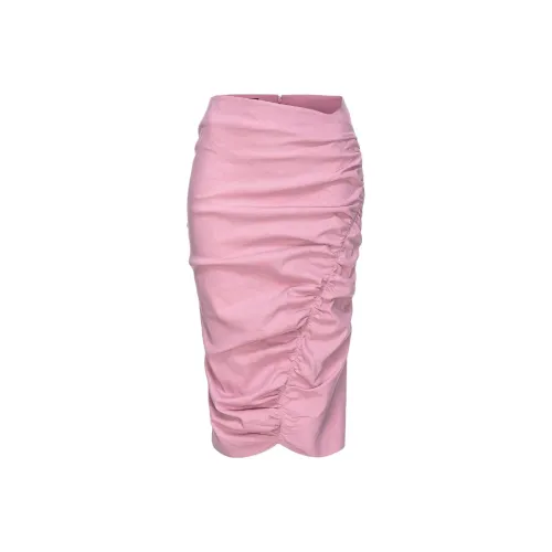 PINKO SS24 Повседневная длинная юбка женская Bubble Gum розового цвета