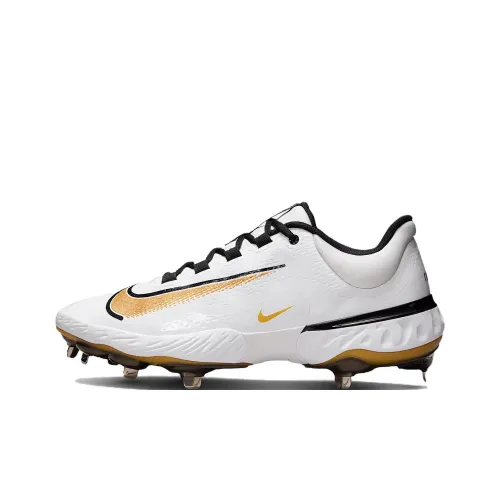 Nike Alpha Huarache Elite 4 Дышащий Покрытие Поддержка Функциональность Бейсбольные кроссовки Мужской Белый Золото