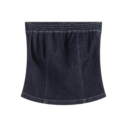 SHIJI SLKK A513 Синий Женские Топы без бретелек