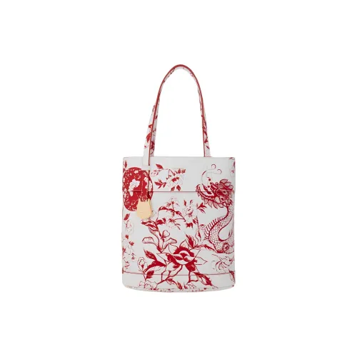 FERRAGAMO Коровья кожа Тоут Сумка Сумка для покупок Портативная Женская Белая и Красная