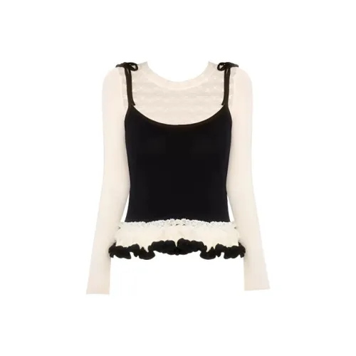 Cozy Home Черный Абрикосовый Топ Женские T-Рубашки