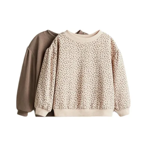 H M 2 пачки Темно-умбровый Леопардовый принт Kids Свитшоты