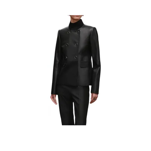 HERMES Fw25 Кожа Куртка Женские