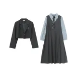 Gray Set (Coat + Skirt)  
Серый комплект (Пальто + Юбка)