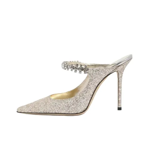 Jimmy Choo Bing Домашние тапочки Женские Серебряные