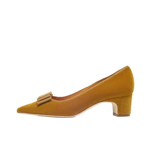 MANOLO BLAHNIK Reador Грубый каблук Высокие каблуки 5 см Женские Темно-желтый