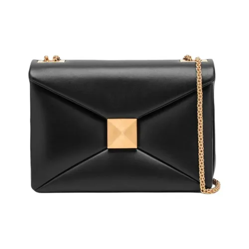 Valentino One Stud Кожа Конверт Сумка Плечевая Сумка Женская Черная