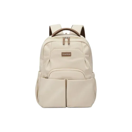 CinvaiKrose Ткань Синтетическая кожа Рюкзак Компьютерная дорожная сумка Рюкзак Стандартный Женский Бежевый Абрикос