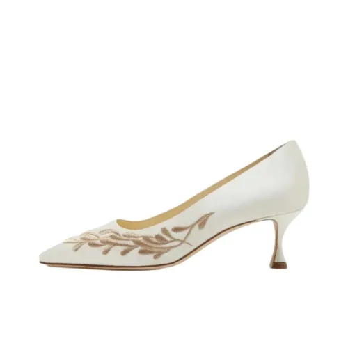 MANOLO BLAHNIK Feza Узкий каблук Высокие каблуки 5 см Женские Белые