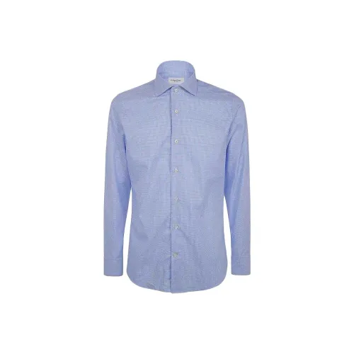Tintoria Mattei Blue Men's Shirts Тинтория Мацци Синий Мужские Рубашки